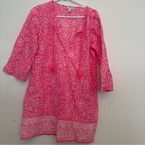 J. Crew Pink Floral Swim Coverup